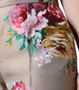 Dolce &amp; Gabbana Beige Floral Jacquard High Waist Tapered Pants
