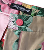 Dolce &amp; Gabbana Beige Floral Jacquard High Waist Tapered Pants