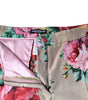 Dolce &amp; Gabbana Beige Floral Jacquard High Waist Tapered Pants