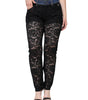 Dolce &amp; Gabbana Black Floral Lace Front Skinny Denim Jeans