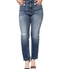Dolce &amp; Gabbana Dark Blue Cotton Tattered Skinny Denim Jeans