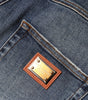 Dolce &amp; Gabbana Dark Blue Cotton Tattered Skinny Denim Jeans
