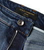 Dolce &amp; Gabbana Dark Blue Cotton Tattered Skinny Denim Jeans