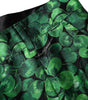 Dolce &amp; Gabbana Green Clover Silk Satin High Waist Tapered Pants