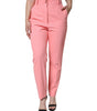 Dolce &amp; Gabbana Rose Pink Polyester High Waist Tapered Pants