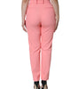 Dolce &amp; Gabbana Rose Pink Polyester High Waist Tapered Pants