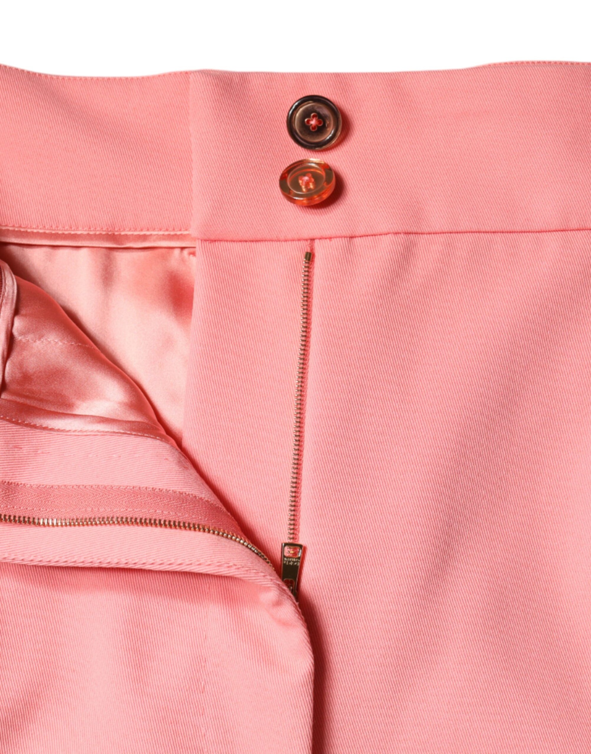 Dolce &amp; Gabbana Rose Pink Polyester High Waist Tapered Pants