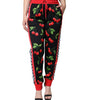 Dolce &amp; Gabbana Black Red Cherry Mid Waist Jogger Pants