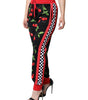 Dolce &amp; Gabbana Black Red Cherry Mid Waist Jogger Pants