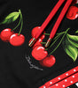 Dolce &amp; Gabbana Black Red Cherry Mid Waist Jogger Pants
