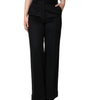 Dolce &amp; Gabbana Black Cashmere Mid Waist Women Boot Cut Pants