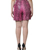 Short taille haute en cuir rose Dolce & Gabbana