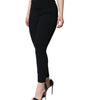 Dolce &amp; Gabbana Black Viscose High Waist Tapered Pants