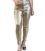 Dolce &amp; Gabbana Metallic Gold High Waist Skinny Pants