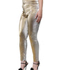 Dolce &amp; Gabbana Metallic Gold High Waist Skinny Pants