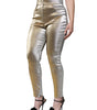 Dolce &amp; Gabbana Metallic Gold High Waist Skinny Pants