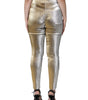 Dolce &amp; Gabbana Metallic Gold High Waist Skinny Pants