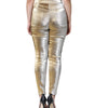 Dolce &amp; Gabbana Metallic Gold High Waist Skinny Pants