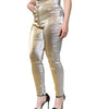 Dolce &amp; Gabbana Metallic Gold High Waist Skinny Pants