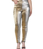 Dolce &amp; Gabbana Metallic Gold High Waist Skinny Pants