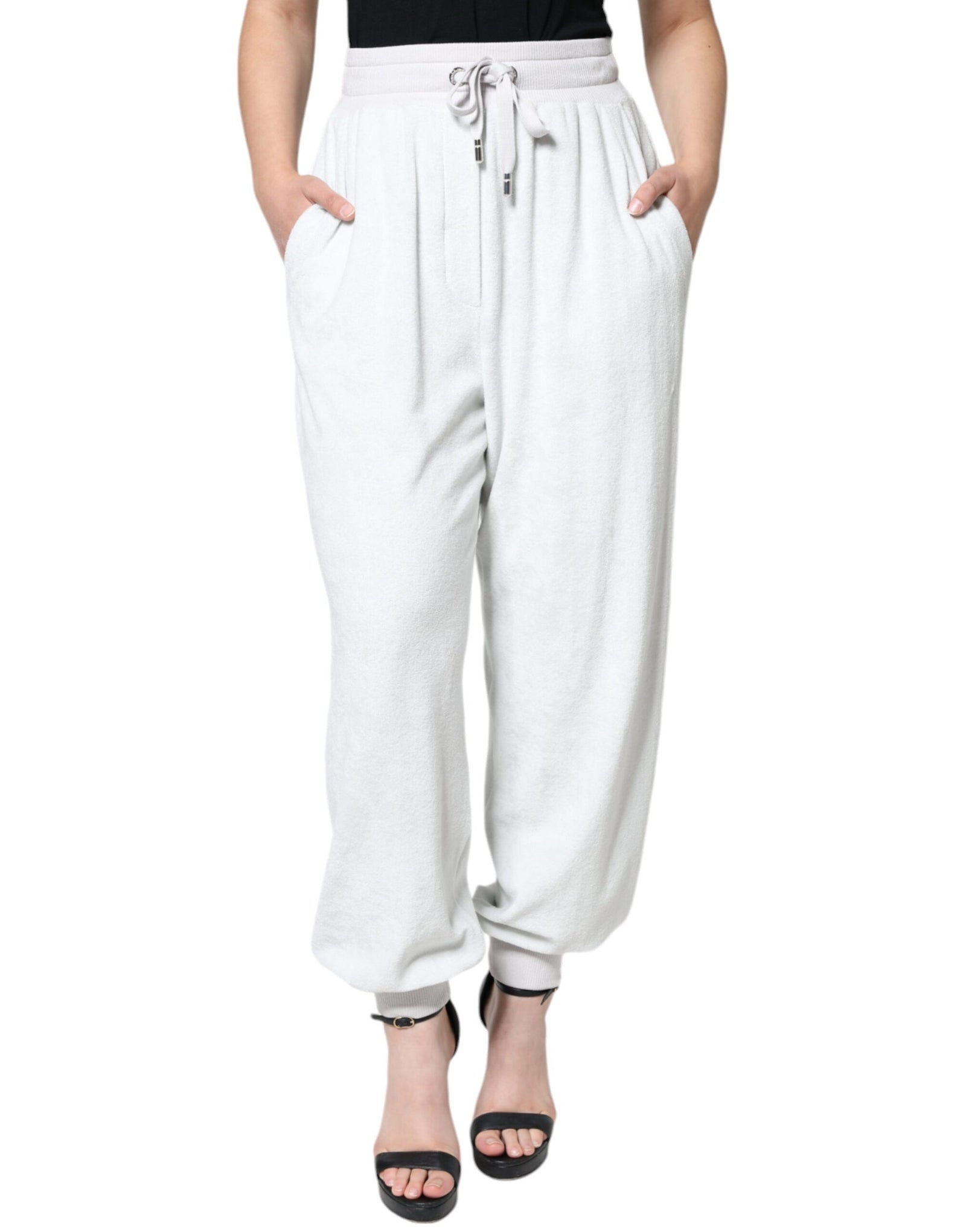 Dolce &amp; Gabbana White Nylon Jogger Sweatpants Pants