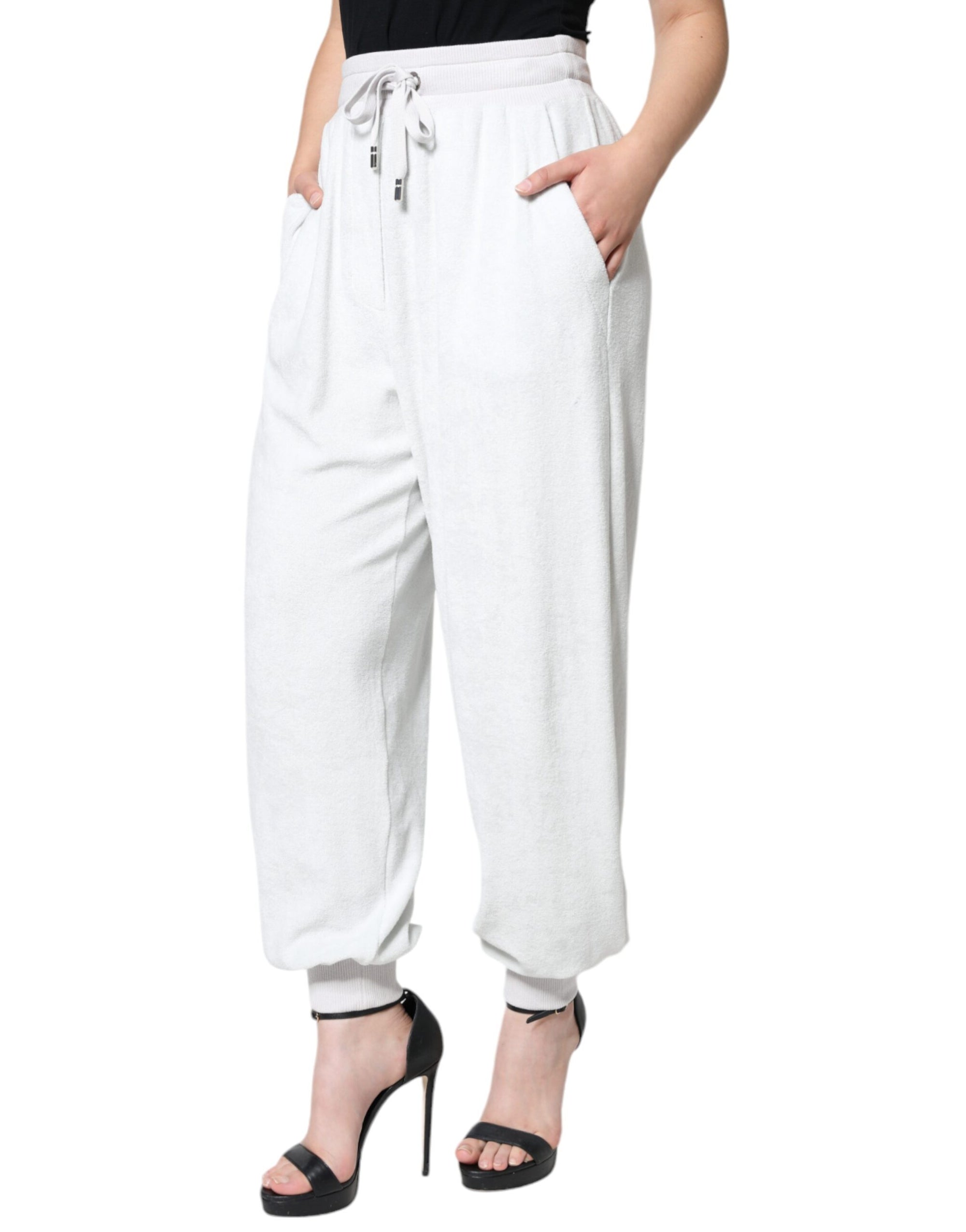 Dolce &amp; Gabbana White Nylon Jogger Sweatpants Pants