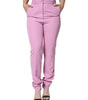 Dolce &amp; Gabbana Pink Polyester High Waist Women Tapered Pants