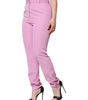 Dolce &amp; Gabbana Pink Polyester High Waist Women Tapered Pants