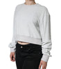 Dolce & Gabbana White Nylon Stretch Crew Neck Pullover Sweater
