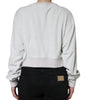 Dolce & Gabbana White Nylon Stretch Crew Neck Pullover Sweater