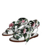 Dolce & Gabbana Multicolor Floral Print Ankle Wrap Sandals Shoes
