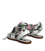 Dolce & Gabbana Multicolor Floral Print Ankle Wrap Sandals Shoes