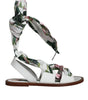 Dolce & Gabbana Multicolor Floral Print Ankle Wrap Sandals Shoes