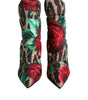 Dolce & Gabbana Multicolor Leopard Rose Mid Calf Boots Shoes