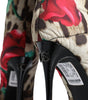 Dolce & Gabbana Multicolor Leopard Rose Mid Calf Boots Shoes