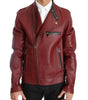 Dolce & Gabbana Red Leather Deerskin Jacket