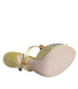 Dolce & Gabbana Yellow Mary Janes Satin Crystal Sandals Shoes