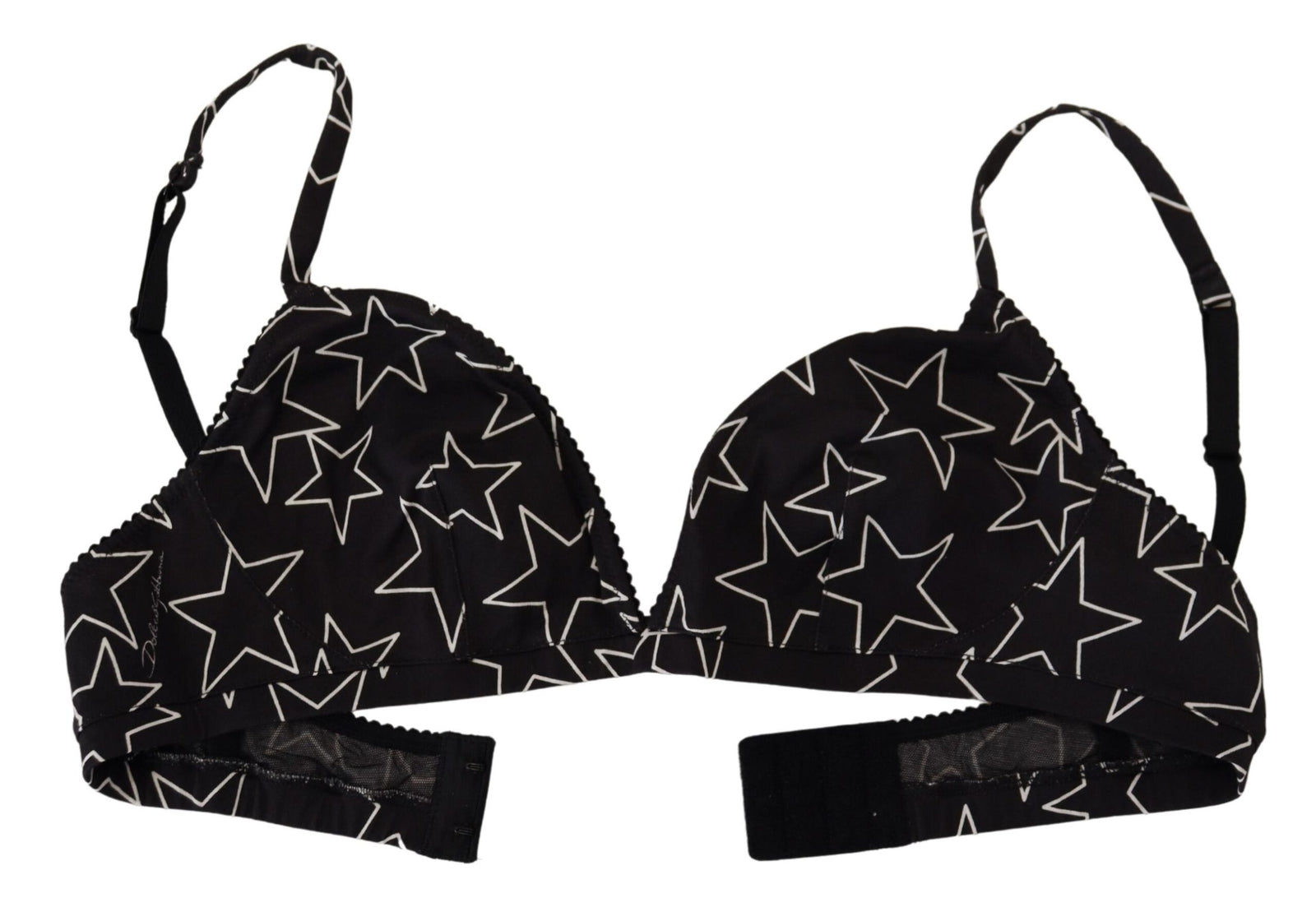 Dolce &amp; Gabbana Black Millennials Star Non Wire Cotton Bra Underwear