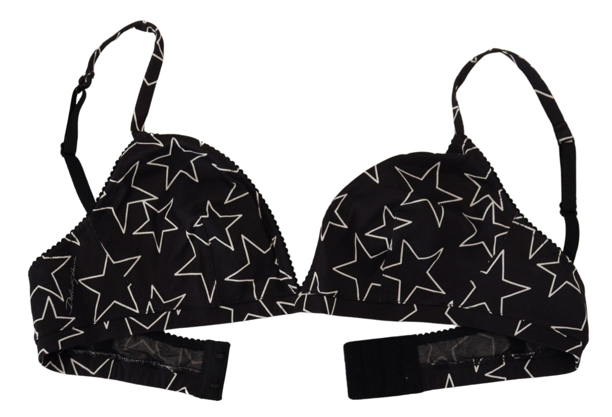 Dolce &amp; Gabbana Black Millennials Star Non Wire Cotton Bra Underwear
