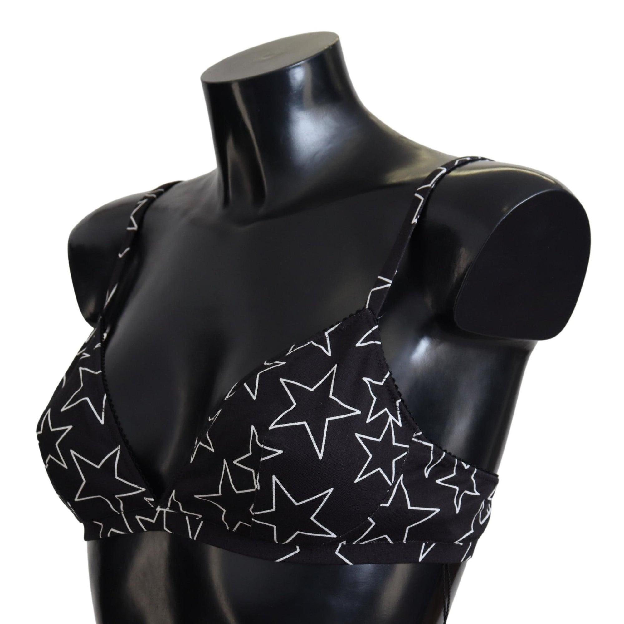 Dolce &amp; Gabbana Black Millennials Star Non Wire Cotton Bra Underwear