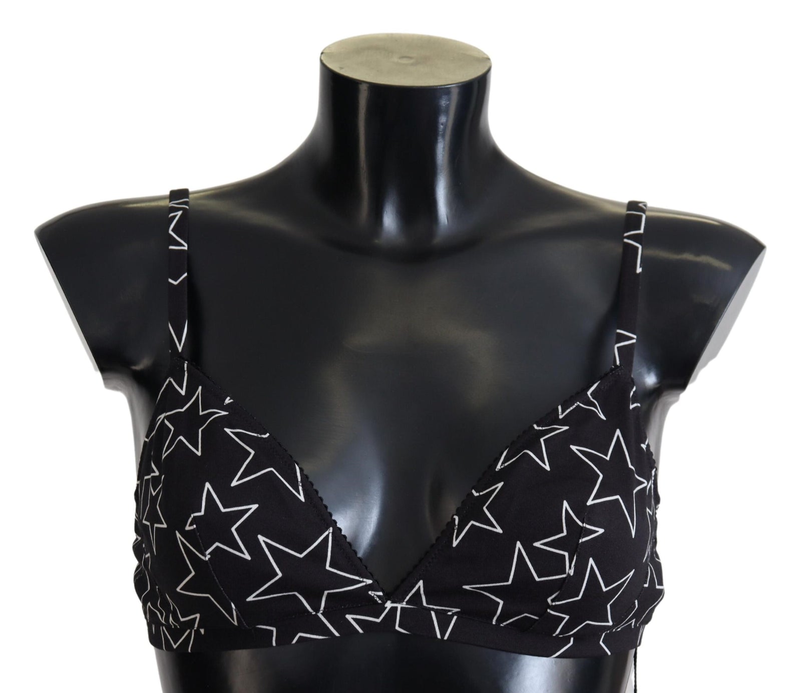 Dolce &amp; Gabbana Black Millennials Star Non Wire Cotton Bra Underwear