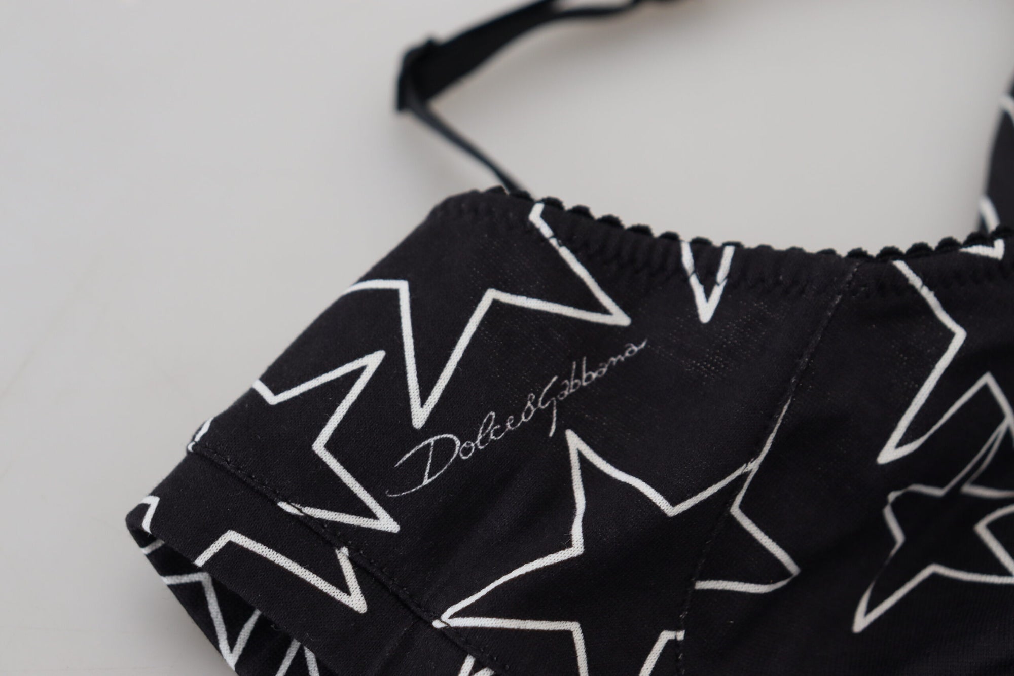 Dolce &amp; Gabbana Black Millennials Star Non Wire Cotton Bra Underwear
