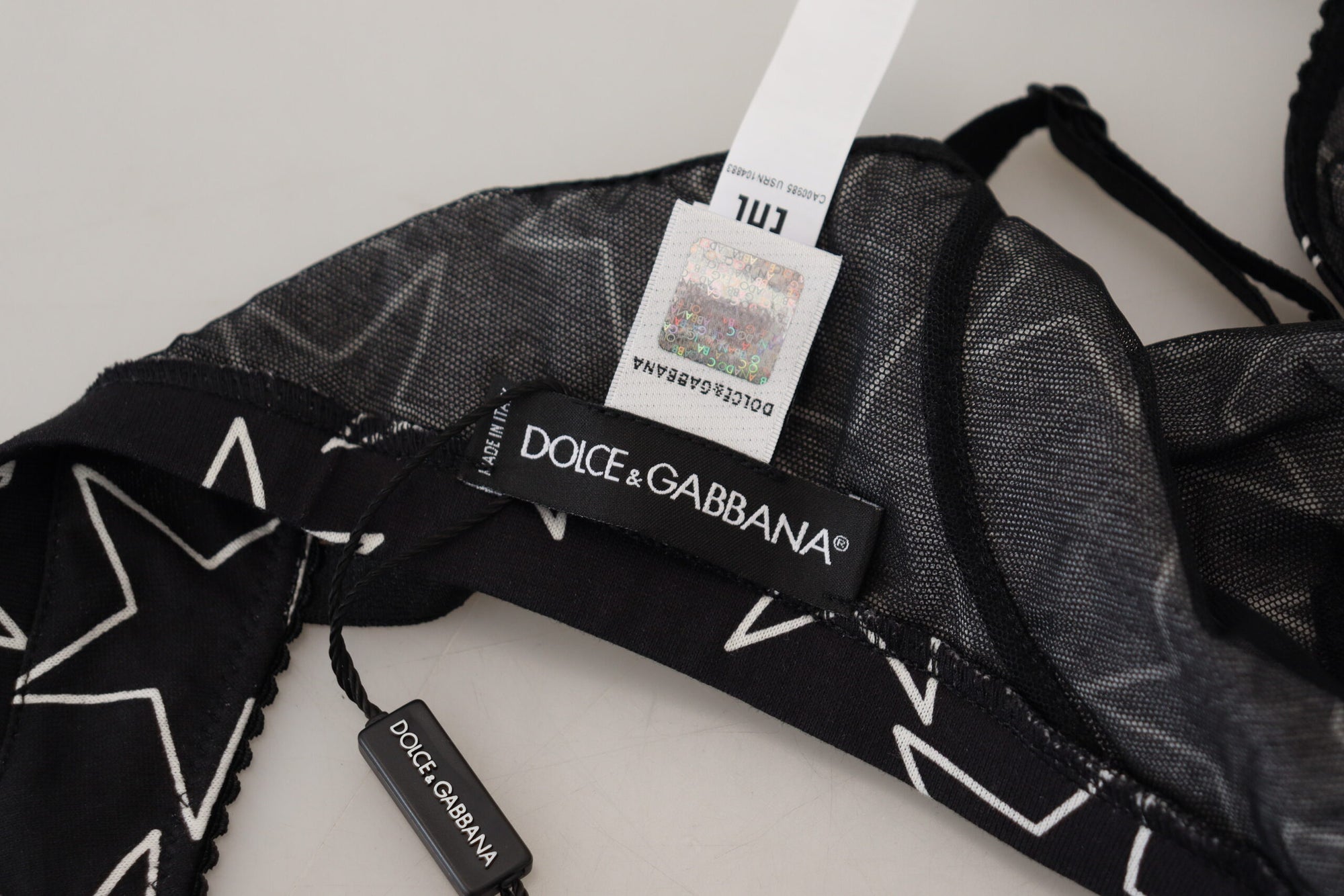 Dolce &amp; Gabbana Black Millennials Star Non Wire Cotton Bra Underwear