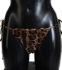 Dolce & Gabbana Brown Leopard Print Swimsuit Swimwear Bikini Bottom