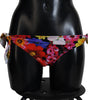 Bas de bikini noir à imprimé floral Dolce &amp; Gabbana