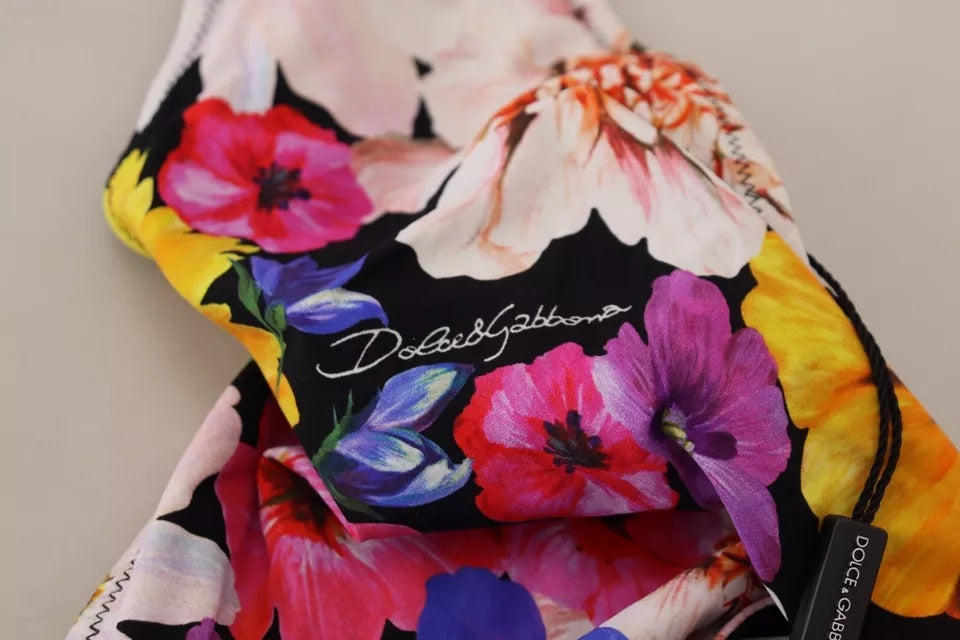 Bas de bikini noir à imprimé floral Dolce &amp; Gabbana