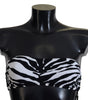 Dolce & Gabbana Black White Zebra Bandeau Swimwear Bikini Top