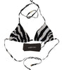 Haut de bikini dos nu à imprimé zèbre noir et blanc Dolce & Gabbana