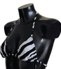 Haut de bikini dos nu à imprimé zèbre noir et blanc Dolce & Gabbana