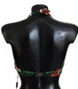 Dolce & Gabbana Multicolor Geranium Halter Beachwear Bikini Top